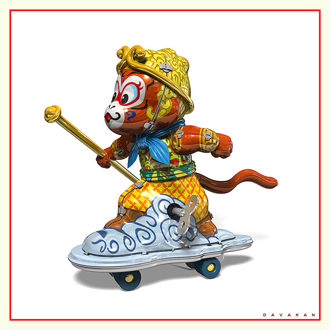 3DCG Illustration Strata DAVAKAN  ダバカン CGイラスト Tin Toy ブリキのおもちゃ